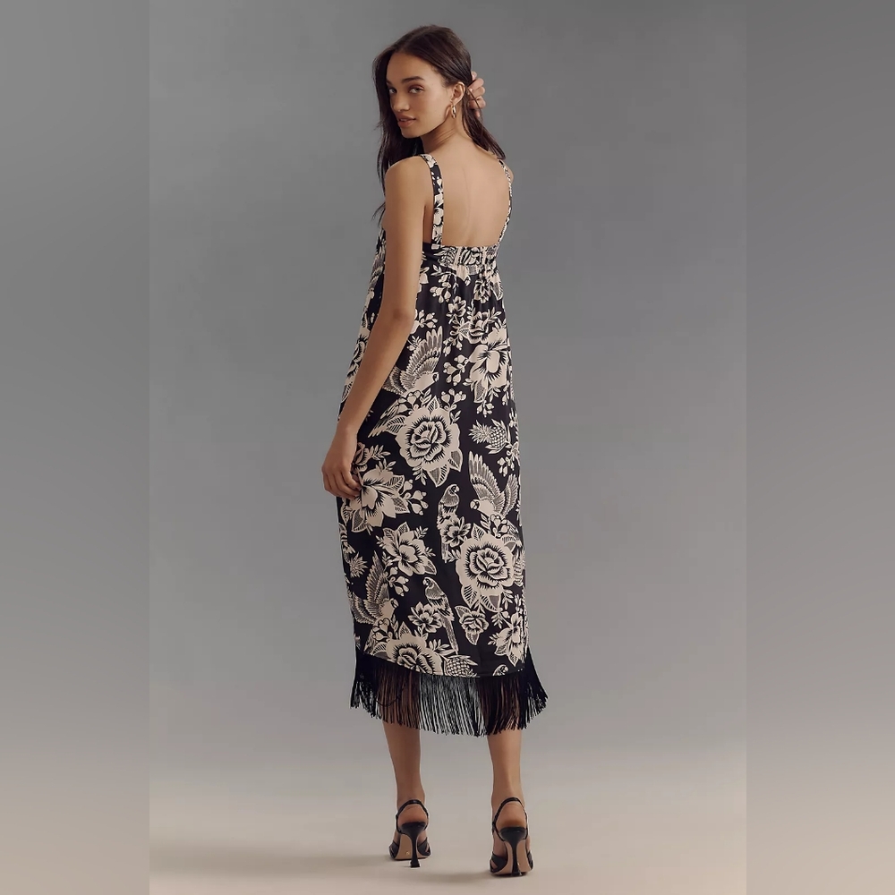 FARM Rio Black and Cream Floral Midi Dress - Picture 3 of 8